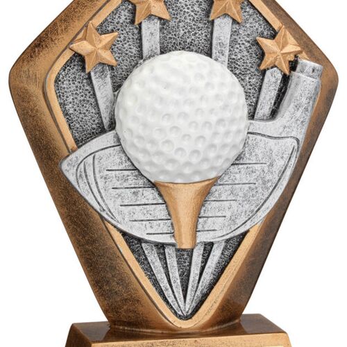 Brz/Gold Diamond Holder With 'Golf' Disc And Plate - 5.25" Thumbnail