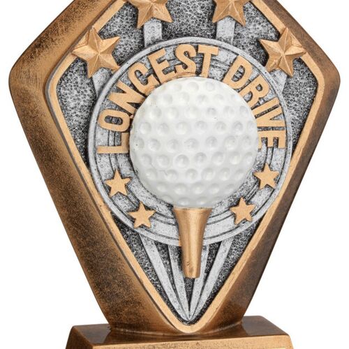 Brz/Gold Diamond Holder With 'Longest Drive' Disc And Plate - 5.25" Thumbnail