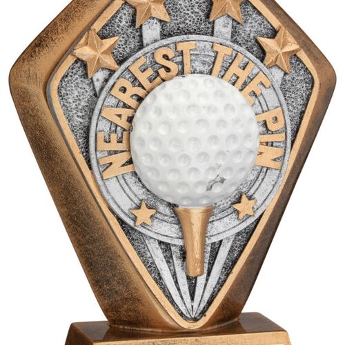 Brz/Gold Diamond Holder With 'Nearest The Pin' Disc And Plate - 5.25" Thumbnail