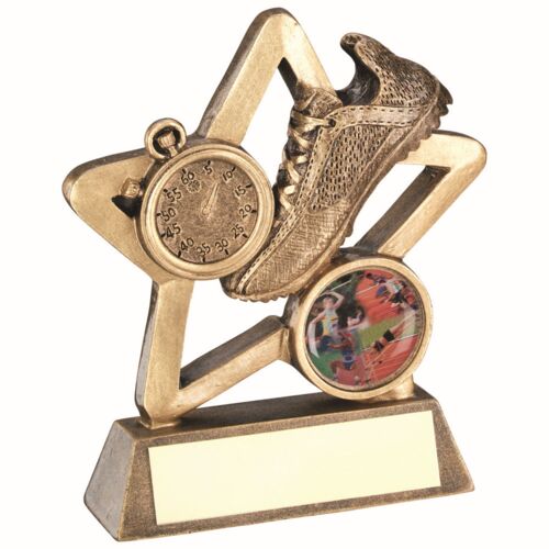 Bronze/Gold Athletics Mini Star With Plate -  3.75" Thumbnail
