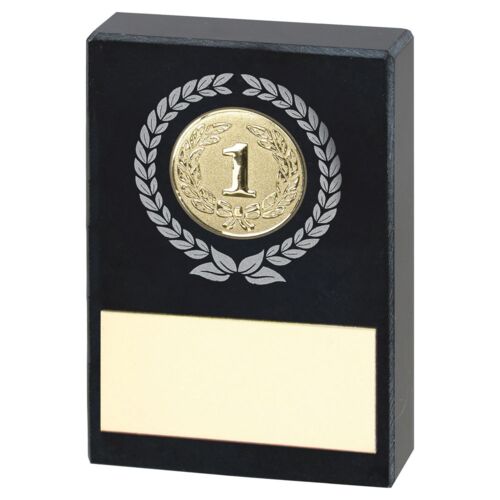 Black Marble With Silver/Gold Wreath And Plate - 3.5 X 2.25" Thumbnail