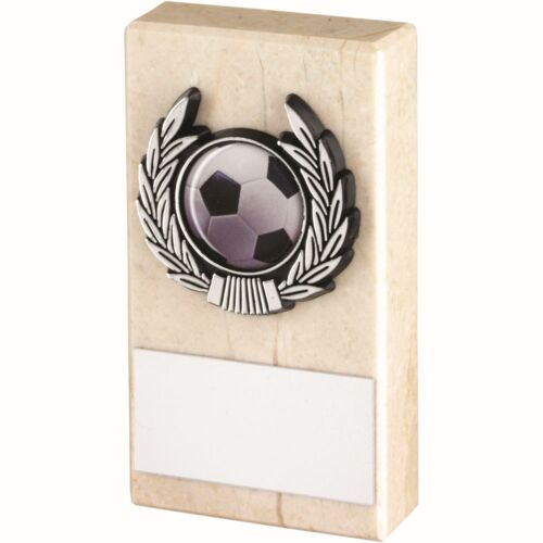 Cream Marble And Silver Trim Trophy - 4" Thumbnail