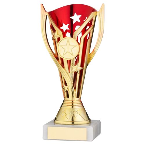 Gold/Red Plastic 'Flash' Cup Assembled On Marble - 7" Thumbnail