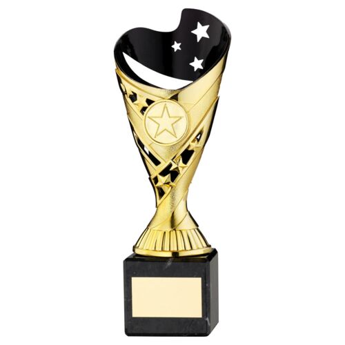 Gold/Blk Plastic 'Sabre' Cup On Blk Marble Assembled Trophy - 9" Thumbnail