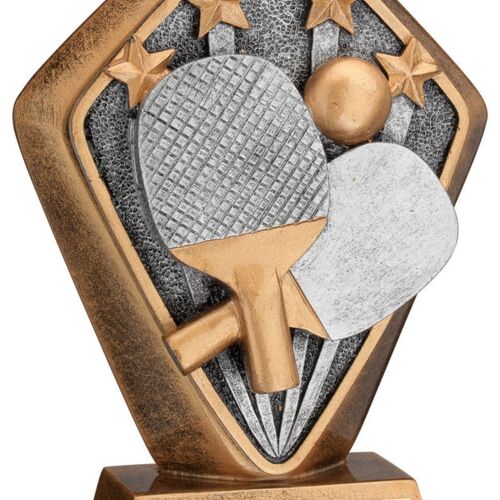 Brz/Gold Diamond Holder With 'Table Tennis' Disc With Plate - 5.25" Thumbnail