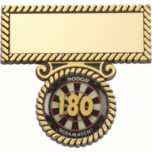 Darts '180' Plastic Bar And Badge With Plate - 2" Thumbnail