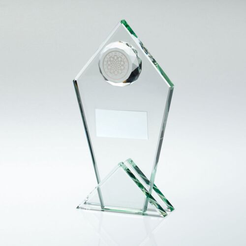 Jade Glass Pointed Plaque With Dartboard And Plate - 8.5" Thumbnail