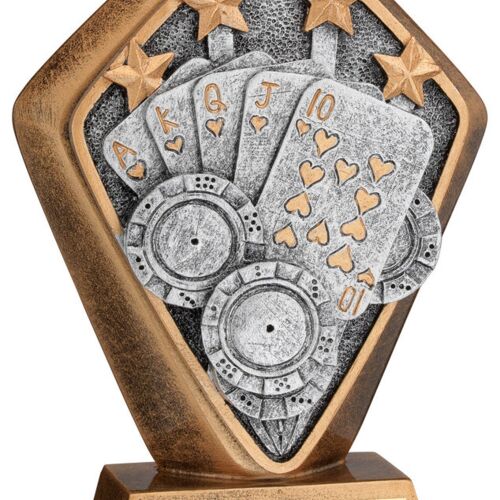 Brz/Gold Diamond Holder With 'Cards' Disc With Plate - 5.25" Thumbnail