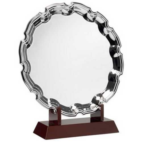 Silver Plated 'Chippendale' Salver On Wooden Stand - 13.5" Thumbnail
