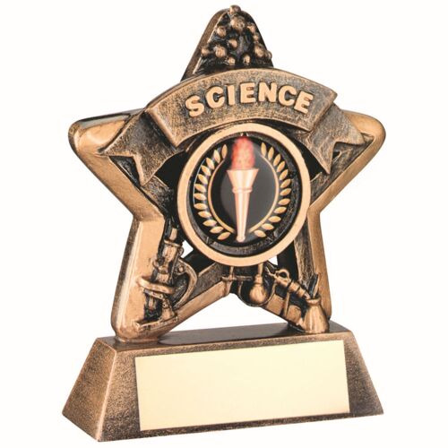 Mini Star 'Science' With Plate - Bronze/Gold Science  3.75" Thumbnail