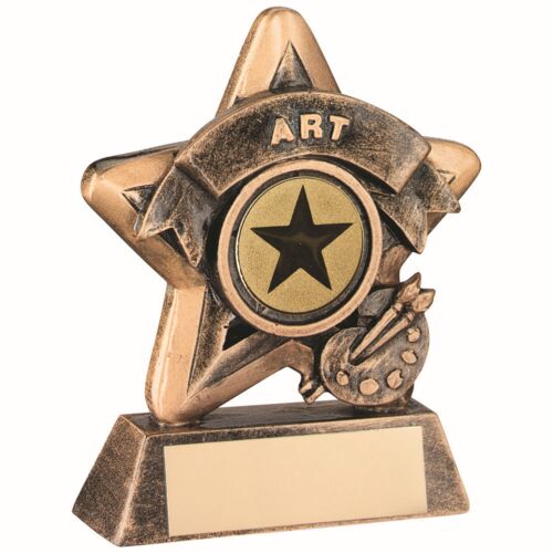 Mini Star 'Art' With Plate - Bronze/Gold Art  3.75" Thumbnail