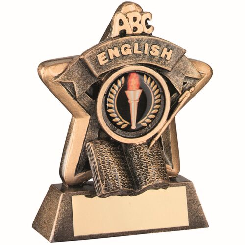 Mini Star 'English' With Plate - Bronze/Gold English  3.75" Thumbnail