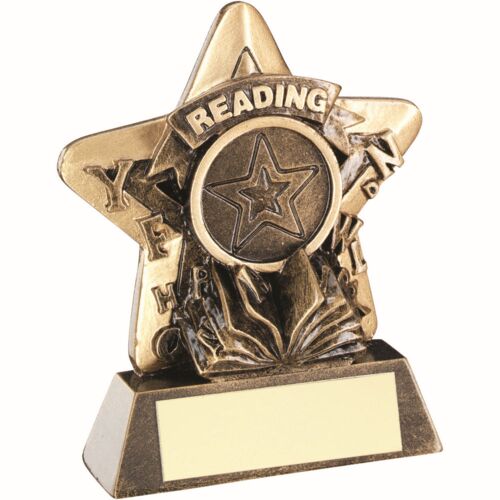 Bronze/Gold Reading Mini Star With Plate -  3.75" Thumbnail