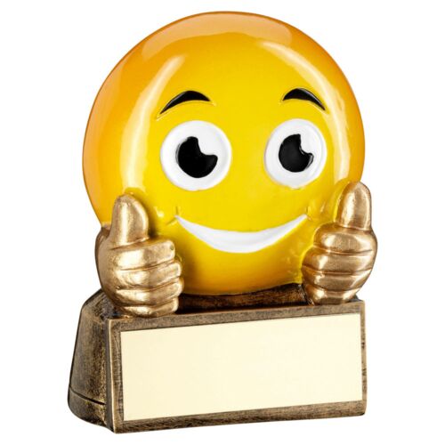 Bronze/Yellow 'Thumbs Up Emoji' Figure With Plate - 2.75" Thumbnail