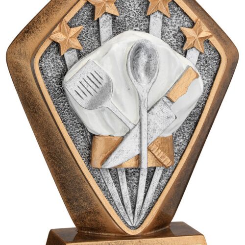 Brz/Gold Diamond Holder With 'Cooking' Disc With Plate - 5.25" Thumbnail