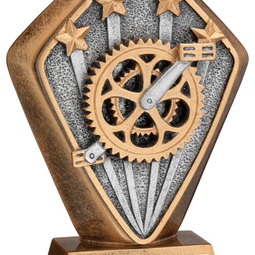 Brz/Gold Diamond Holder With 'Cycling' Disc With Plate - 5.25" Thumbnail