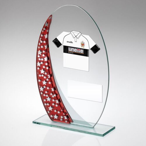 Jade/Red/Silver Oval Glass And Plate - (Requires Shirt B) - 6.5" Thumbnail