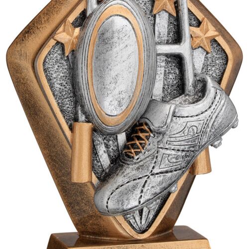 Brz/Gold Diamond Holder With 'Rugby' Disc And Plate - 5.25" Thumbnail