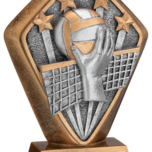 Brz/Gold Diamond Holder With 'Volleyball' Disc With Plate - 5.25" Thumbnail