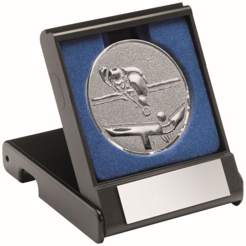 Black Plastic Box With Pool/Snooker Insert Trophy - Silver 3.5" Thumbnail