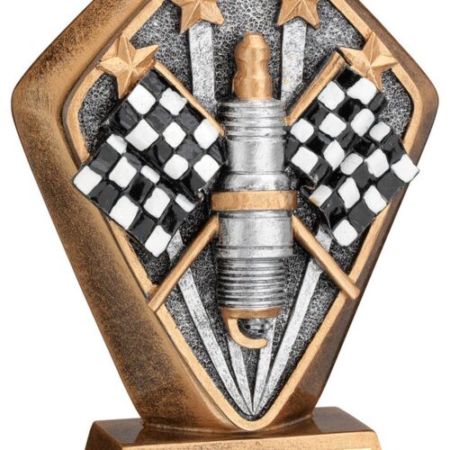 Brz/Gold Diamond Holder With 'Motor Sport' Disc With Plate - 5.25" Thumbnail