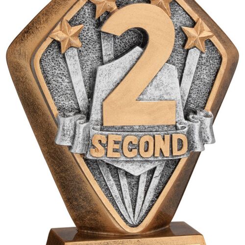 Brz/Gold Diamond Holder With '2Nd' Disc With Plate - 5.25" Thumbnail