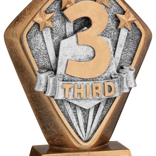 Brz/Gold Diamond Holder With '3Rd' Disc With Plate - 5.25" Thumbnail