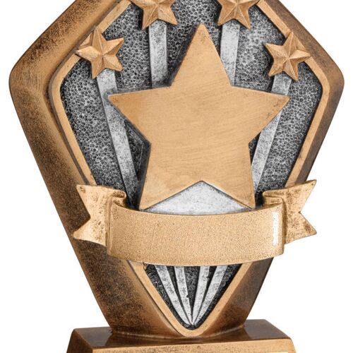 Brz/Gold Diamond Holder With 'Stars' Disc With Plate - 5.25" Thumbnail