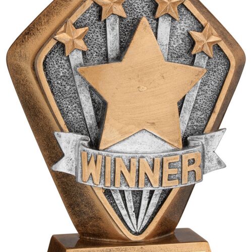 Brz/Gold Diamond Holder With 'Winner' Disc With Plate - 5.25" Thumbnail