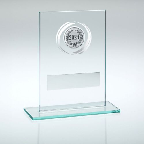 Jade Glass With Silver Wreath And Plate - 3.25" Thumbnail