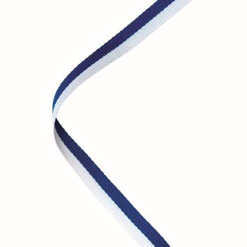 Narrow Medal Ribbon Blue/White - 30 X 0.4" Thumbnail