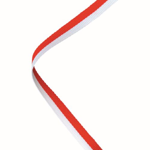Narrow Medal Ribbon Red/White - 30 X 0.4" Thumbnail