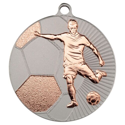 Football 'Two Colour' Medal - Matt Silver/Bronze 2.75" Thumbnail