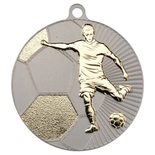 Football 'Two Colour' Medal - Matt Silver/Gold 2.75" Thumbnail