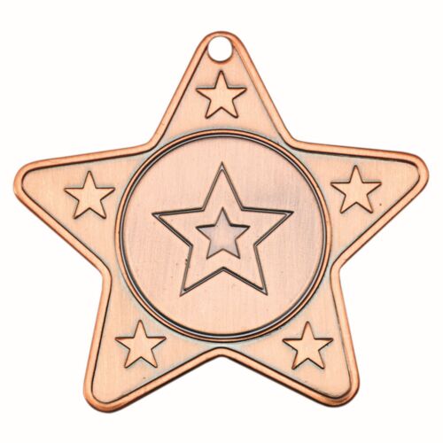 Star Shaped Medal With 5 Mini Stars  - Bronze 2" Thumbnail