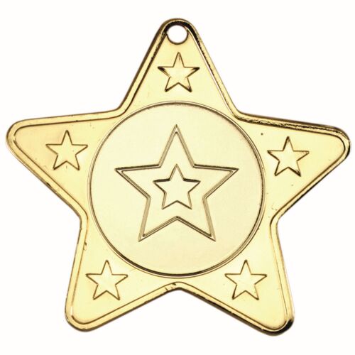 Star Shaped Medal With 5 Mini Stars  - Gold 2" Thumbnail