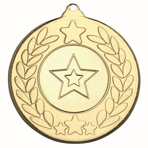 Stars And Wreath Medal  - Gold 2" Thumbnail