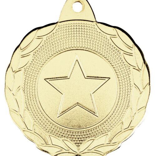 Laurel Wreath Edged Medal  - Gold 1.75" Thumbnail