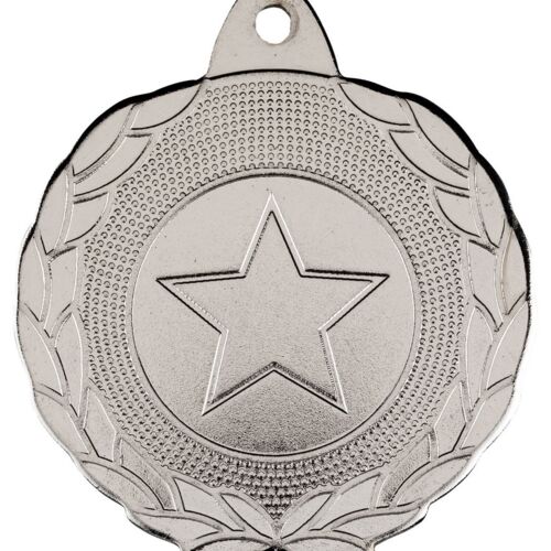 Laurel Wreath Edged Medal  - Silver 1.75" Thumbnail