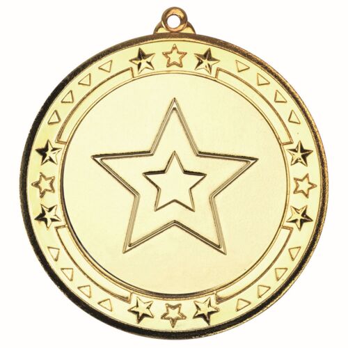 Tri Star Medal  - Gold 2.75" Thumbnail
