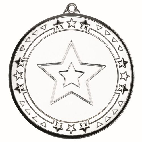 Tri Star Medal  - Silver 2.75" Thumbnail