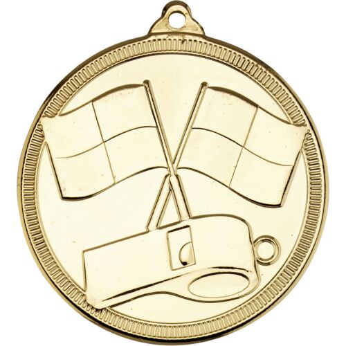 Referee 'Multi Line' Medal - Gold 2" Thumbnail