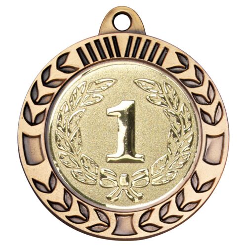 Wreath Medal Extra Thick Antique Gold  - 2.75" Thumbnail