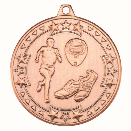 Running 'Tri Star' Medal - Bronze 2" Thumbnail