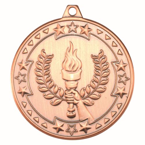 Victory Torch 'Tri Star' Medal - Bronze 2" Thumbnail