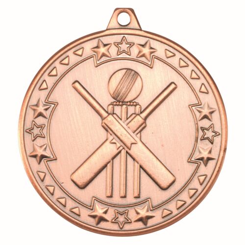 Cricket 'Tri Star' Medal - Bronze 2" Thumbnail