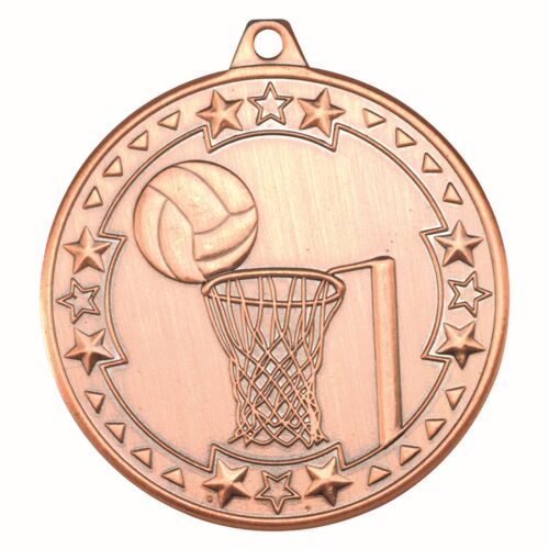 Netball 'Tri Star' Medal - Bronze 2" Thumbnail