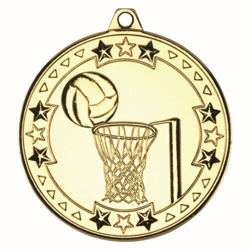 Netball 'Tri Star' Medal - Gold 2" Thumbnail