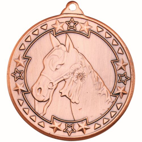 Horse 'Tri Star' Medal - Bronze 2" Thumbnail