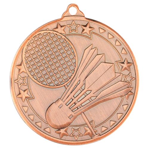 Badminton 'Tri Star' Medal - Bronze 2" Thumbnail